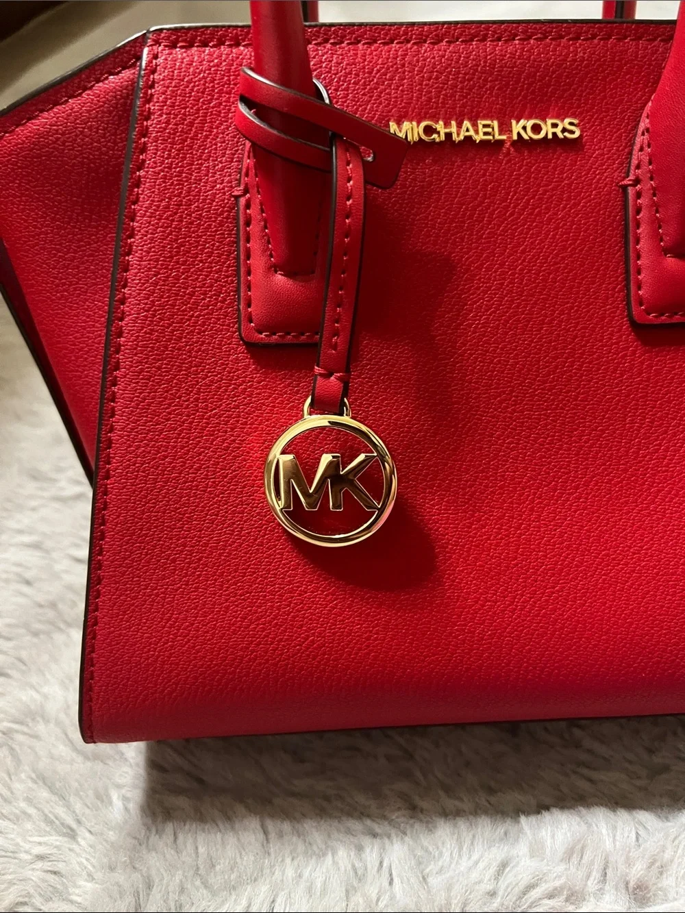 Michael Kors Avril Small Leather Top-Zip Satchel